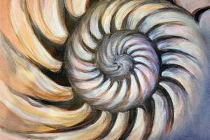 Sea Whorl, an acrylic and watercolor paining by Barbara Grondal.