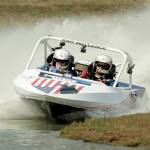 The Bad Influence 156 boat out of oregon competes at the Extreme Sports Park on July 27. The sprint boats are returning for another weekend of racing beginning at 10 a.m. Saturday and 10 a.m. Sunday. It's part of a very busy weekend of sports with prep football beginning Friday, the NW Cup Downhill bike races all weekend at Dry Hill and the GOAT endurance run. (Jeff Halstead/for Peninsula Daily News)