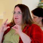 Port Townsend artist Jordan Carter is the maker of "Delusive Vortex," a handwoven aluminum piece on view at Northwind Art's Jeanette Best Gallery in Port Townsend. photo by Diane Urbani/Northwind Art