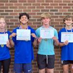 Port Townsend Summer Weight Training Group Leaders from left, Grace Ayer, Manaseh Lanphear Ramirez, Rylen Kruse and Grady White were selected for their attendance, work ethic and ability to bring more athletes into the program.