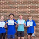 Port Townsend Summer Weight Training Group Leaders from left, Grace Ayer, Manaseh Lanphear Ramirez, Rylen Kruse and Grady White were selected for their attendance, work ethic and ability to bring more athletes into the program.