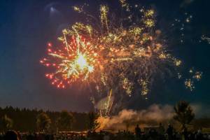Fireworks light up the skies over Carrie Blake Community Park to cap Sequims Independence Day celebration on July 4, 2023. The fireworks display started following the ban on the discharge of fireworks in the city. City council members plan to discuss the ban of fireworks sales next month. (Michael Dashiell/Olympic Peninsula News Group)