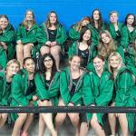 The Port Angeles girls swim and dive team competed at the Olympic League Jamboree on Wednesday. Top row from left, Lilly Mahaney, Grace Kathol, Grace Williams, Ana Kay-Sanders, Sally Kasten, Dorothy Fetterman, Charlie Logue, Mallory Hartman; middle row: Lucy Townsend, Danika Asgeirsson, Amayah Nelson, Chloe Kay-Sanders, coach Sally Cole and bottom, Mia Francis, Bella Sains, Shavari Epps, Damun Seera, Lizzy Shaw, Lynzee Reid and Brooke St. Luise.