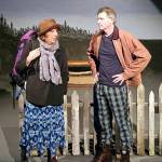 Rebecca Gilbert, left, and Rick Mischke, both of Port Angeles, at a recent rehearsal of a scene from the play Almost, Maine.