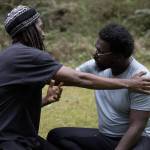 Ten black men gathered at the Whidbey Institute to take part in the Dark and Tender film, documenting a workshop focused on tenderness and platonic touch. (Dark and Tender)