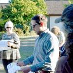 Port Townsend assistant city engineer Jeff Kostechka introduces some of the issues facing smooth development on 30th Street and Sheridan Street property. (Elijah Sussman/Peninsula Daily News)