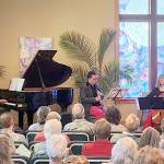 Michael Carroll, Joel Wallgren and Pamela Roberts perform during a Port Townsend Symphony Orchestra Chamber Music Series concert.
