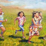 Foot Race, oil on canvas by Hattie Kauffman, part of To Move, Focus on Movement or Motion, is on display at the Sequim Civic Center through Jan. 21.