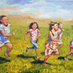 Foot Race, oil on canvas by Hattie Kauffman, part of To Move, Focus on Movement or Motion, is on display at the Sequim Civic Center through Jan. 21.