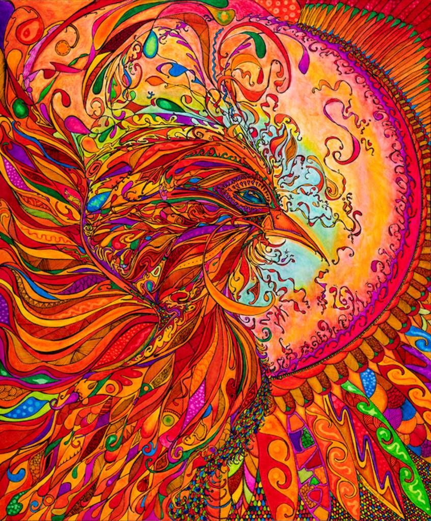 Maegan Sale Kennedys mixed media graphics are featured during October at the Port Townsend Gallery.