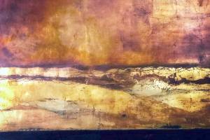 Sky Light is one of Jeanne Toals oil stick-and-metal leaf paintings in the Elemental show at Northwind Arts gallery in downtown Port Townsend. (Jeanne Toal)