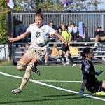 Paige Johnson (22) goes after a loose ball against Edmonds College on Saturday at Wally Sigmar Field. Johnson had a goal and an assist in a 12-0 win. (Jay Cline/Peninsula College)