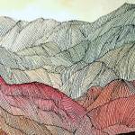 Sheryl Goldsberrys Painted Mountains is part of the exhibit Landscapes Real or Imagined on display at the Bay Club during November and December.