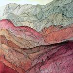 Sheryl Goldsberrys Painted Mountains is part of the exhibit Landscapes Real or Imagined on display at the Bay Club during November and December.