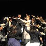 Kyle Bartholick-LeMaire (Sweeney Todd) and Angela Poynter (Mrs. Lovett) join the company for The Ballad of Sweeney Todd at a rehearsal for Sweeney Todd. The show runs through Saturday at Sequim High School. (Matthew Nash/Olympic Peninsula News Group)