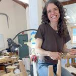 Amy Seidewand chair making. (Lacey Carnahan)