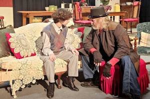 Charlie Medlong of Sequim, left, and Ben Vanderheiden of Port Angeles at a recent rehearsal of Christmas Dreams.
