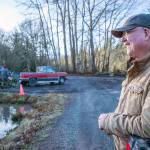 Lazy J Tree Farm owner Steve Johnson has lived his whole life on the farm and says he likes to tell people, I have the same telephone number I was born with. In the distance, people unload yard waste to be chopped into mulch or turned into compost. Christmas trees are received free of charge, regardless of where they were purchased. (Emily Matthiessen/Olympic Peninsula News Group)