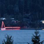 For 20-plus years, Bob and Kelly Macaulay have decorated their boat and dock off East Sequim Bay Road for Christmas, seen here more than a mile away. However, the couple sold their boat earlier this year. (Doug Schwarz)