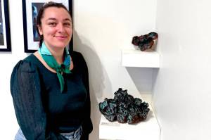 Artist Leila Block is showing her ceramic works in Small Expressions, the show in the spotlight during Port Townsends Art Walk this Saturday. The exhibition, at Jeanette Best Gallery, 701 Water St., will close on Monday. (Diane Urbani/Northwind Art)