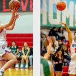 East Jefferson's Kaydence Plotner drives for a basket against Charles Wright on Monday. Plotner had 18 points and 12 steals. East Jefferson's John Mercado (2) shoots against Charles Wright. Mercado hit three 3-pointers and scored 16 in a Rivals' victory.  (Photos by Steve Mullensky/for Peninsula Daily News)