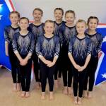 The Klahhane Xcel Bronze gymnastics team finished first at the Freedom Invitational this past weekend in Bremerton. From left, Penny Goodwin, Addie Brown, Adrie McGuire, Reagan Haguewood, Kinley Matthews, Sasha Gmazel and Nora Pecoraro. (Klahhane Gymnastics)