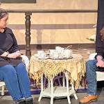 Anna Andersen, left, and Sean McDaniel, both of Port Angeles, rehearse for Enchanted April, a Port Angeles Community Players production that will be on stage through March 9.