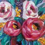 Cut Flowers, an acrylic painting by Mary Rodgers, will be on display at the Port Ludlow Art League throughout March.