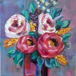 Cut Flowers, an acrylic painting by Mary Rodgers, will be on display at the Port Ludlow Art League throughout March.