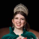 The 130th Irrigation Festivals queen, Lily Tjemsland, receives her crown after participating in the scholarship pageant, which included a monologue performance, a dance routine with her fellow contestants and answering questions, both on stage and off. (Emily Matthiessen/Olympic Peninsula News Group)