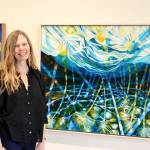 Jodi Ericksen is the core teaching artist for Aging Creatively, Northwind Arts program for people with memory loss, along with their caregivers. Ericksen is pictured at Northwinds Jeanette Best Gallery in Port Townsend. (Diane Urbani/Northwind Art)