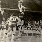 Steve Johanson (44), an all-Olympic basketball player for Port Angeles High School, went on to play at Central Washington, leading the Wildcats to the elite eight in the NAIA national tournament in the 1970s.