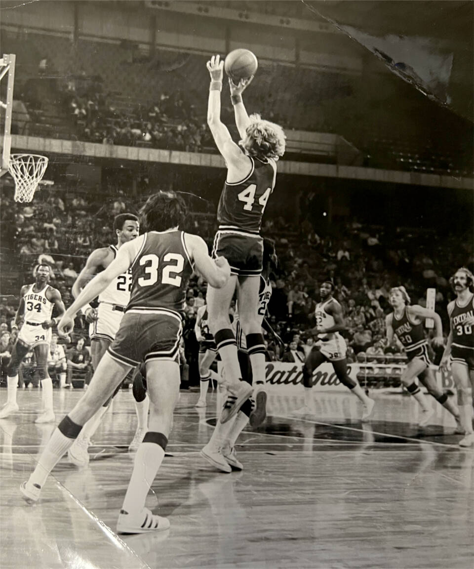 Steve Johanson (44), an all-Olympic basketball player for Port Angeles High School, went on to play at Central Washington, leading the Wildcats to the elite eight in the NAIA national tournament in the 1970s.