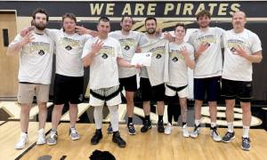 For the fourth straight year, the 7 Cedars Casino men's basketball team won the Peninsula Basketball League championship, sweeping through the season-ending playoff bracket on Monday night. The team includes from left, Garrett Edwards, Easton Joslin, Kasey Ulin, Daniel Horton, Kyle Benedict, Dru Clark, Wyatt Dunning and Jim Halberg. (Peninsula College)