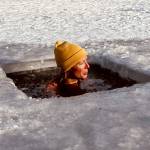 Karyn Stillwell cold plunging in Alaska. (Karyn Stillwell)