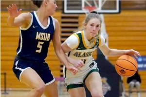 Port Angeles Millie Long, now playing for Alaska-Anchorage, was named Monday to the D2CCA All-West Region First Team in womens basketball. (University of Alaska-Anchorage)