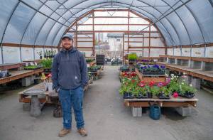 Emily Matthiessen/Olympic Peninsula News Group
Stew Cockburn stands in the spring annual section prior to it being for early spring gardeners.