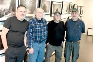 From left, photographers Phil Tuaran, Ernst-Ulrich Schafer, Thompson Holmes and Richard Kohler will be featured in a photo show opening Tuesday at Field Arts & Events Hall in Port Angeles.
