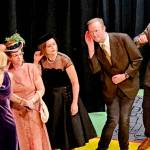 From left, Mindy Gelder, Jessica McKenzie, Rebecca Maberry, Hayden Pomeroy and Randy Powell at a rehearsal of Clue: On Stage.