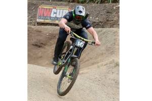 The first leg of this years Northwest Cup was held this past weekend at the Dry Hill race course. Nearly 500 racers from all across the Pacific Northwest competed. Here, Brandon Hintz of Seabeck flies down the bottom of the course. The NW Cup returns to Dry Hill May 16-18. (Dave Logan/for Peninsula Daily News)