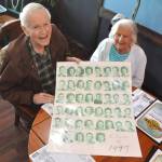 Matthew Nash/Olympic Peninsula News Group
Bob Clark and Mabel Sorensen, two of the four surviving members of Sequim High Schools class of 1947, met for lunch last month. It was also Sorensens 96th birthday.