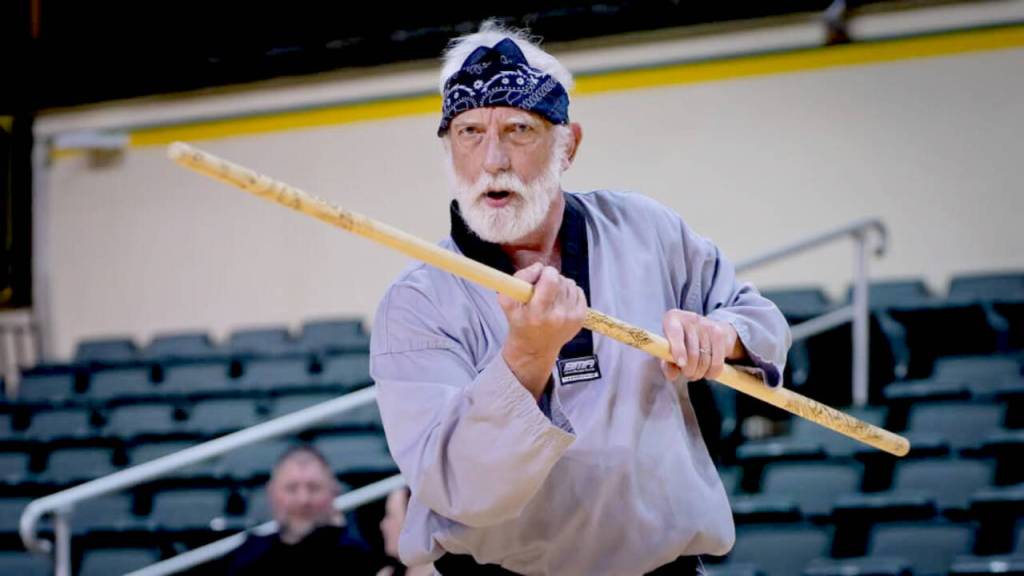 Grandmaster Robert Nicholls of White Crane Martial Arts performs 102 straight Korean forms at the Northwest Regional Hanmadang Martial Arts Festival in Eugene, Ore., this weekend. (White Crane Martial Arts)