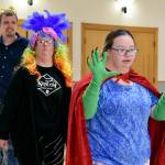 From left, Andrew Nichol of Sequim as Romeo, Ruth Brandt of Port Angeles as Caliban and Maddie Villa of Sequim as Sycorax during a rehearsal for Something Like Shakespeare. (Marissa Wilson LaJambe)