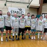 Ten teams from around the state and 30 Port Angeles High School alumni competed last week at the Rumble on the Ridge adult basketball tournament. Winning the tournament was the 7 Cedars Casino team, which beat the Dream Team 65-57 in the championship game. The 7 Cedars team are, from left, Garrett Edwards, Daniel Horton, Rick Gooding, Kasey Ulin, Gabe Long, Xander Maestas, Dru Clark and Easton Joslin. Not pictured is Jim Halberg.