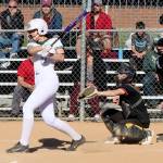 Port Angeles Lexie Smith went 4-for-4 with a home run against Kingston as the Roughriders won 10-1 to win sole possession of first place. (Dave Logan/for Peninsula Daily News)