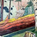 Artist at Tamanowas appears in Patricia Hagens one-woman show, Into the Woods. The exhibit, at Northwind Arts Jeanette Best Gallery in Port Townsend, is designed to feel like a walk on a forest trail. (Patricia Hagen)