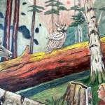 Artist at Tamanowas appears in Patricia Hagens one-woman show, Into the Woods. The exhibit, at Northwind Arts Jeanette Best Gallery in Port Townsend, is designed to feel like a walk on a forest trail. (Patricia Hagen)