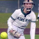 KEITH THORPE/PENINSULA DAILY NEWS
Port Angeles pitcher Heidi Leitz throws in the first inning against Liberty on Friday at Volunteer Field.