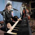 Conway, N.H.-based Heather Pierson, along with bassist Shawn Nadeau, perform on the Chamber Stage of the Juan de Fuca Festival on Saturday. (Keith Thorpe/Peninsula Daily News)