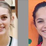 Port Angeles' Teanna Clark, left, won the West Central District 3 title in the javelin while Sequim's Clare Turella won the district championship in the high jump.